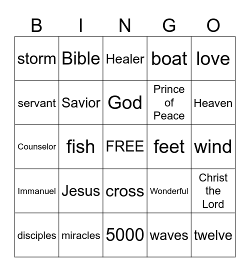 Jesus Loves You Bingo Card