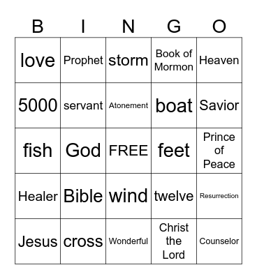 Jesus Loves You Bingo Card
