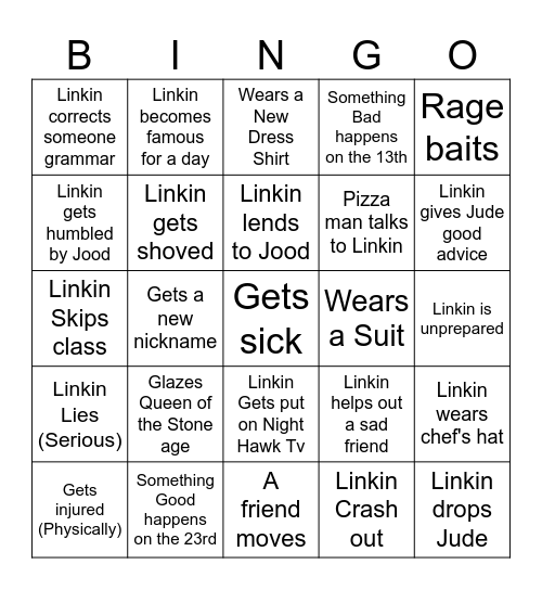 Linkin Bingo Card