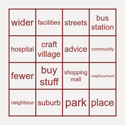 CITY LIFE Bingo Card