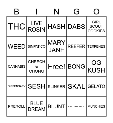 STONER BINGO Card
