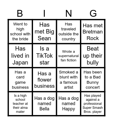 People Guesser Bingo Card