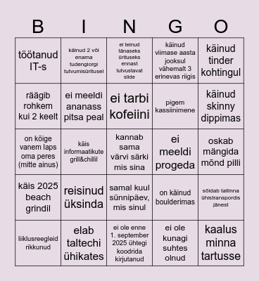 IAIB25 Bingo Card