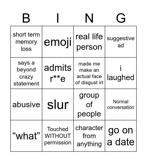 CHAI BING… WOOOO Bingo Card