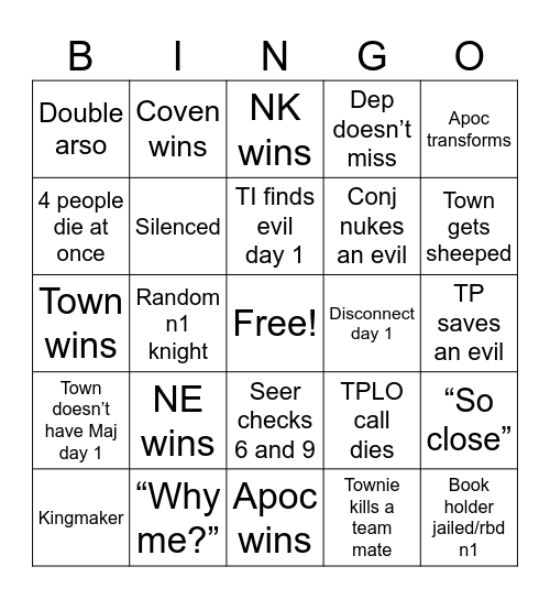 Tos2 Bingo Card