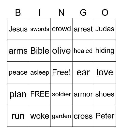SHOES OF PEACE BINGO Card