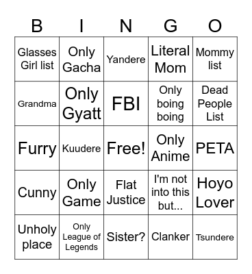 3x3 Best Girls Bingo Card