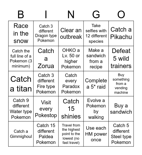 Scarlet/Violet Bingo Card