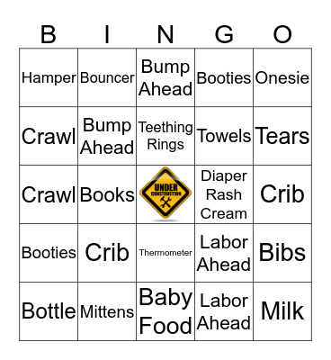 Baby Shower Bingo! Bingo Card