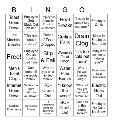 Fire and Ice Bingo Card