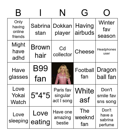 Prfctparis Bingo Card