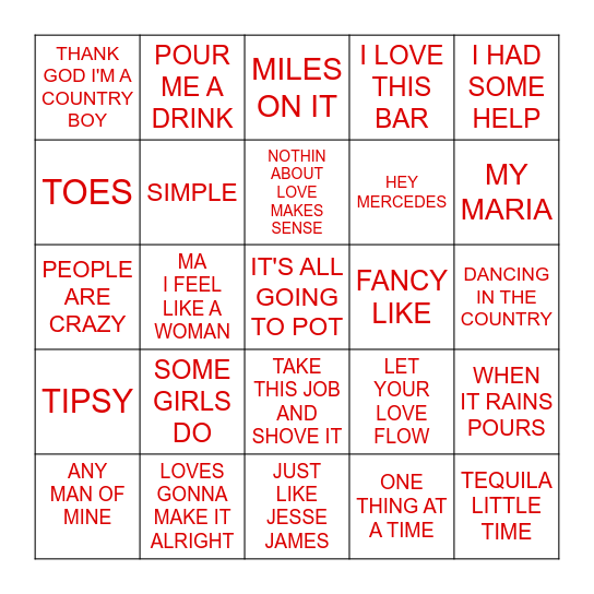 TEXAS 9/25 G4 Bingo Card