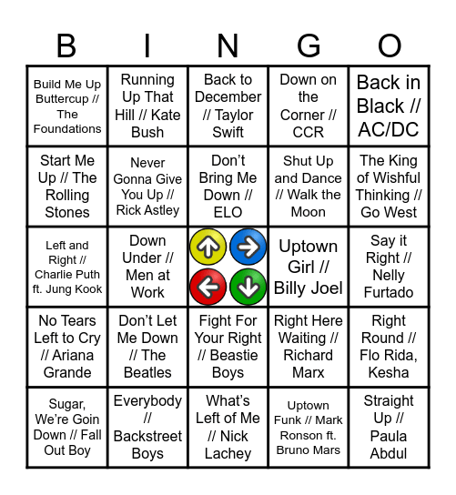 Follow the Directions Bingo Card