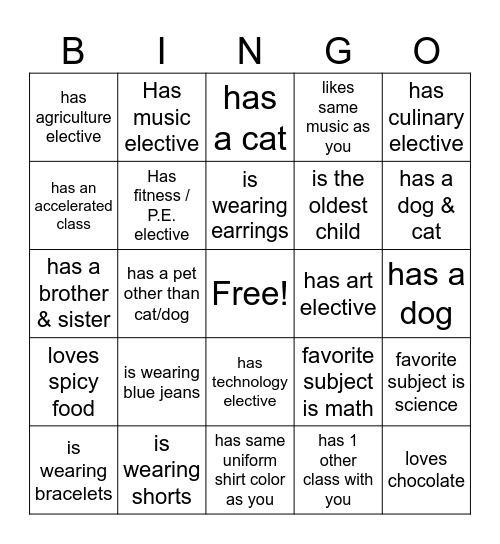 Find Someone Who... Bingo Card