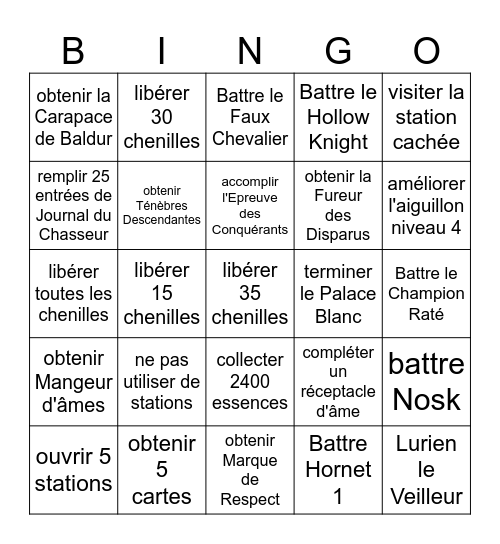 Bing-Hollow Knight Bingo Card