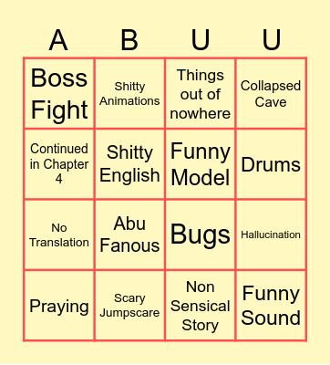 Abu Fanous Chapter 3 Bingo Card