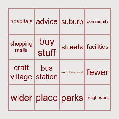 CITY LIFE Bingo Card