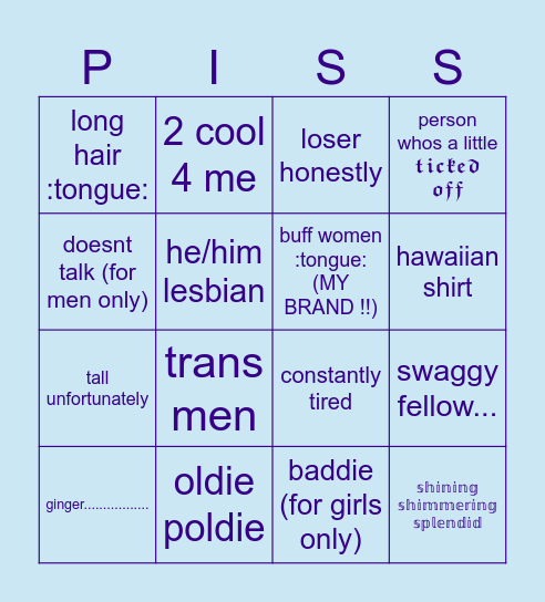 polpoka's type <3 Bingo Card