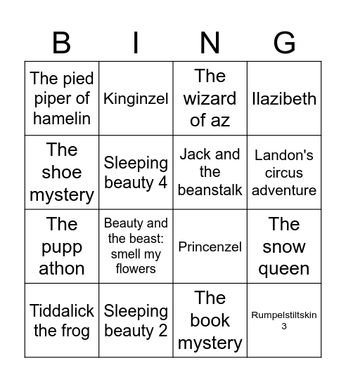 The story of the super readers Bingo Card