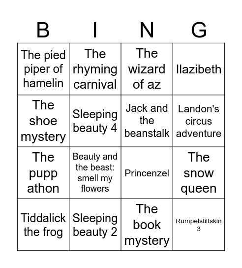 The story of the super readers Bingo Card