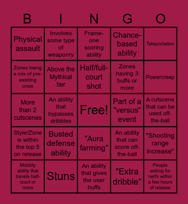 BBZ New Content Bingo Card Bingo Card