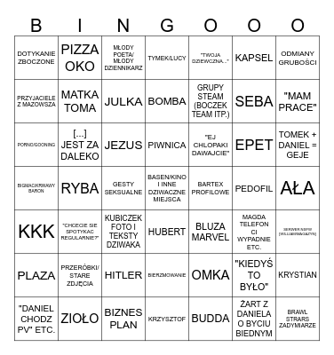 PONIEDZIALKOWE SPOTKANIE Bingo Card