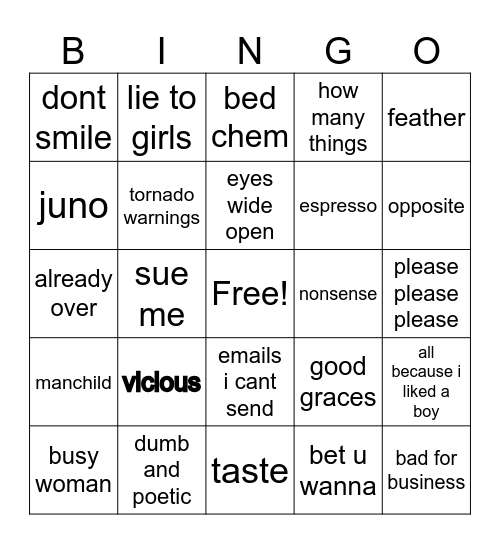 Junocord Bingoo!! Bingo Card