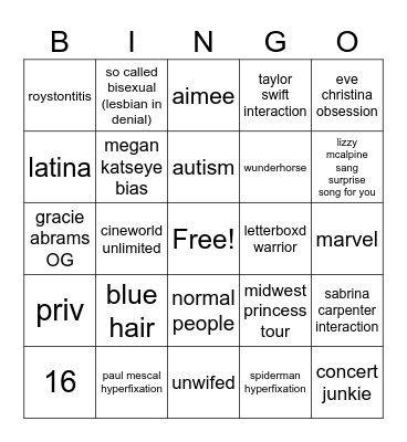 4NAGER Bingo Card