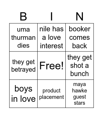 old guard 2 Bingo Card