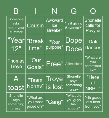 NBP BINGO Card
