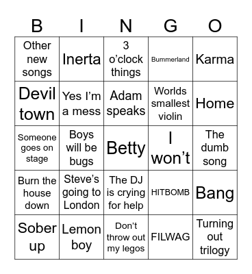 Cavetown JAR Bingo Card