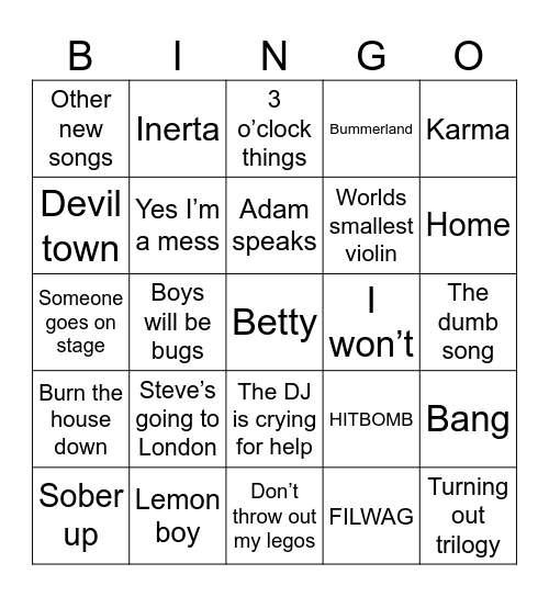 Cavetown JAR Bingo Card