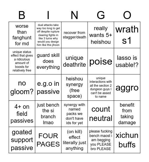hierarch bingo Card