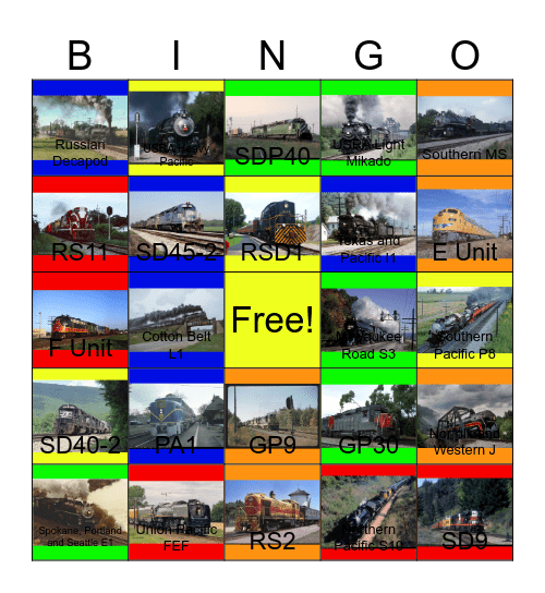 Guide to Railroad Museums around the U.S.A Bingo Card