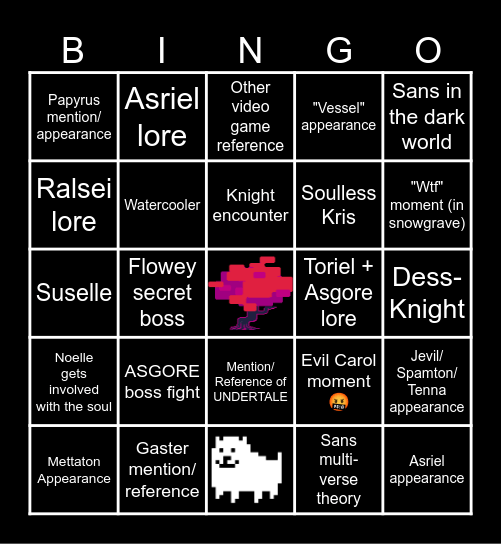 DELTARUNE Ch.5 Bingo Card