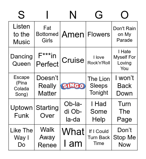 Crowd Favourites!! Bingo Card