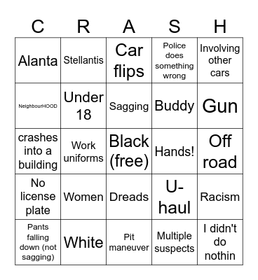 Georgia state police Bingo Card