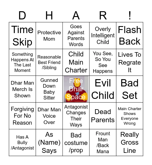 Dhar Mann Bingo Card