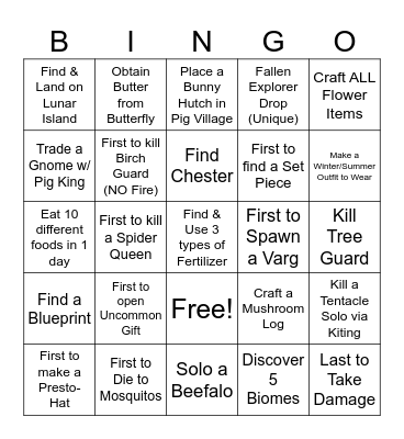 DST Couples BINGO Card