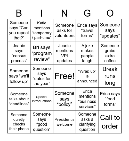 ILAT Workshop Fall 2025 Bingo Card