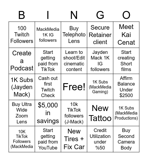 2025 Q4 Bingo Card Bingo Card