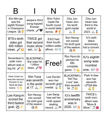 B13 L1 Ordinal Bingo Card