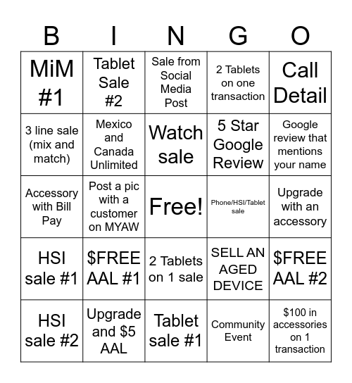 Central Alabama Bingo Week 2 Bingo Card
