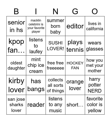 JUNEBUG BINGO GO Bingo Card