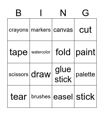 Art Bingo Card
