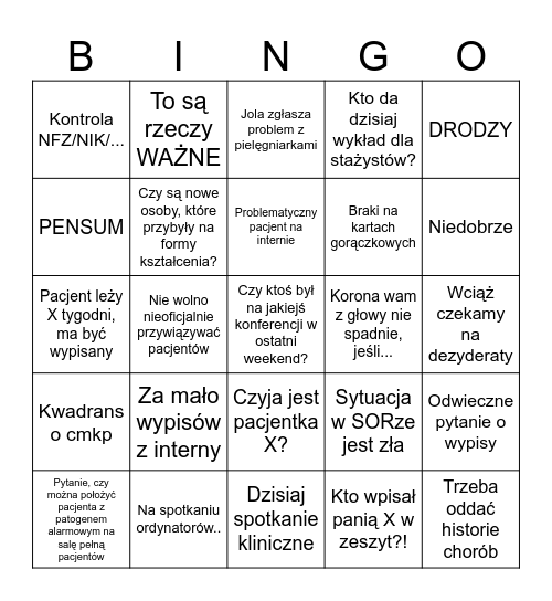 BIELAŃSKIE BINGO Card
