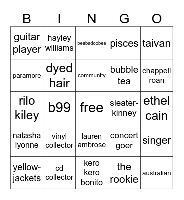 sage bingo :P Bingo Card