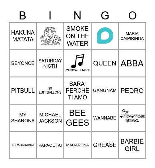 ANIMATION TEAM Bingo Card