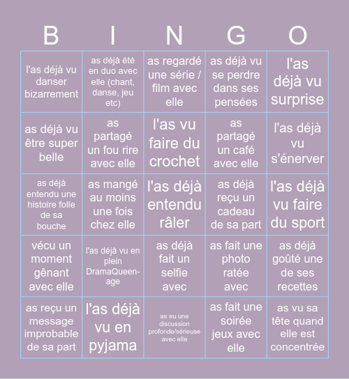 27 ans Maï Bingo Card