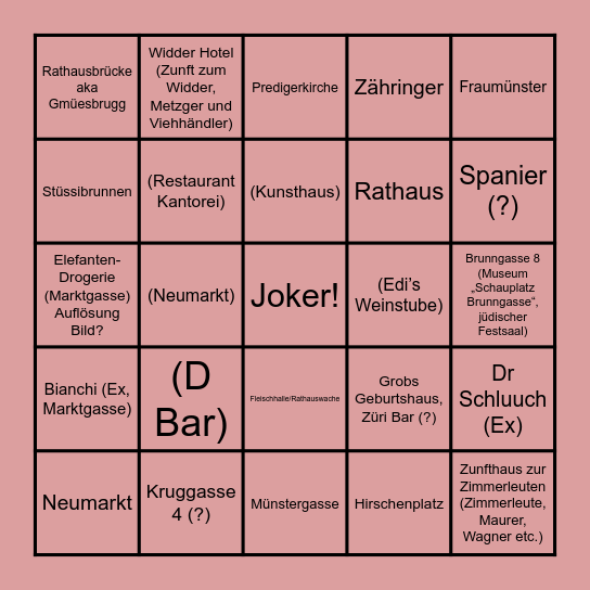 GASSEN-BINGO Card